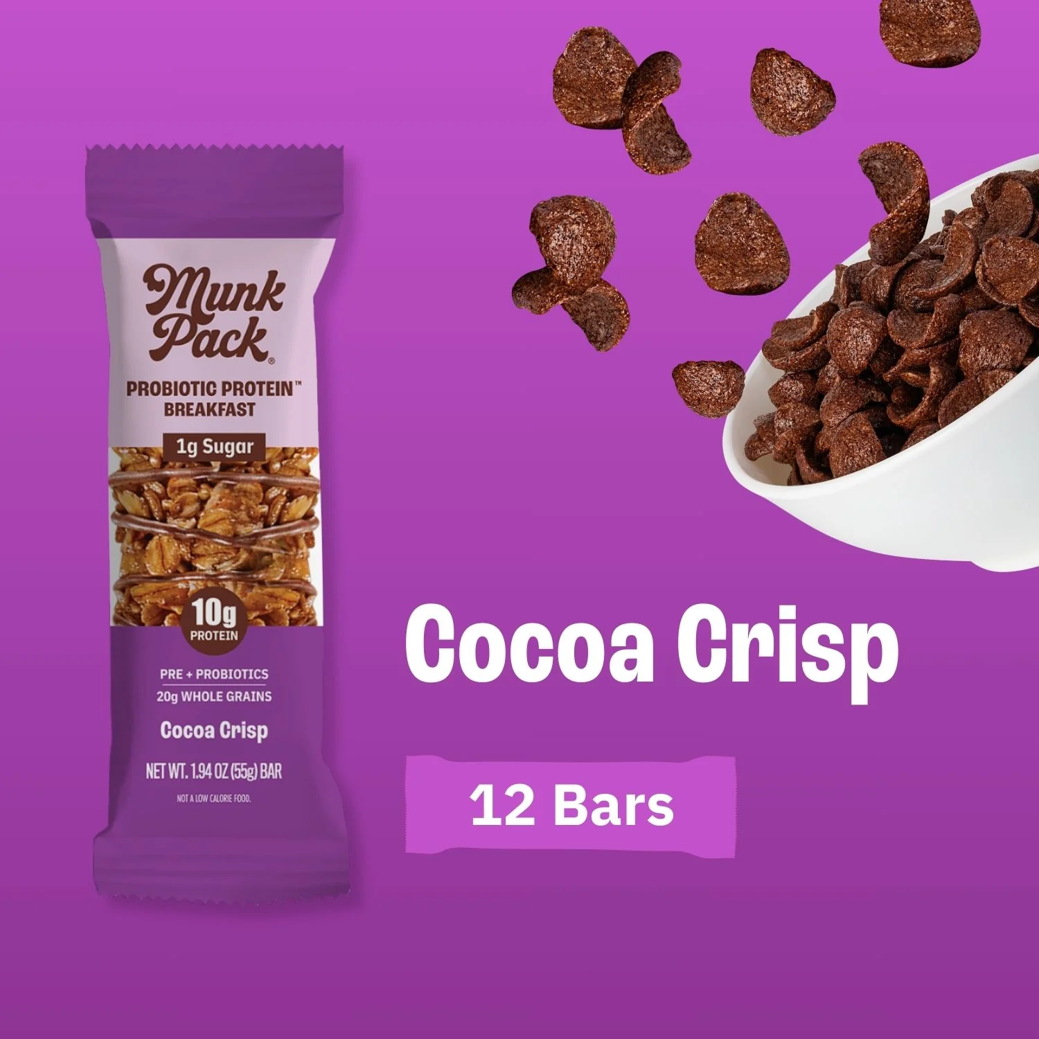 Cocoa Crisp Probiotic Protein™ Breakfast Bar, 12-Count - Image 6