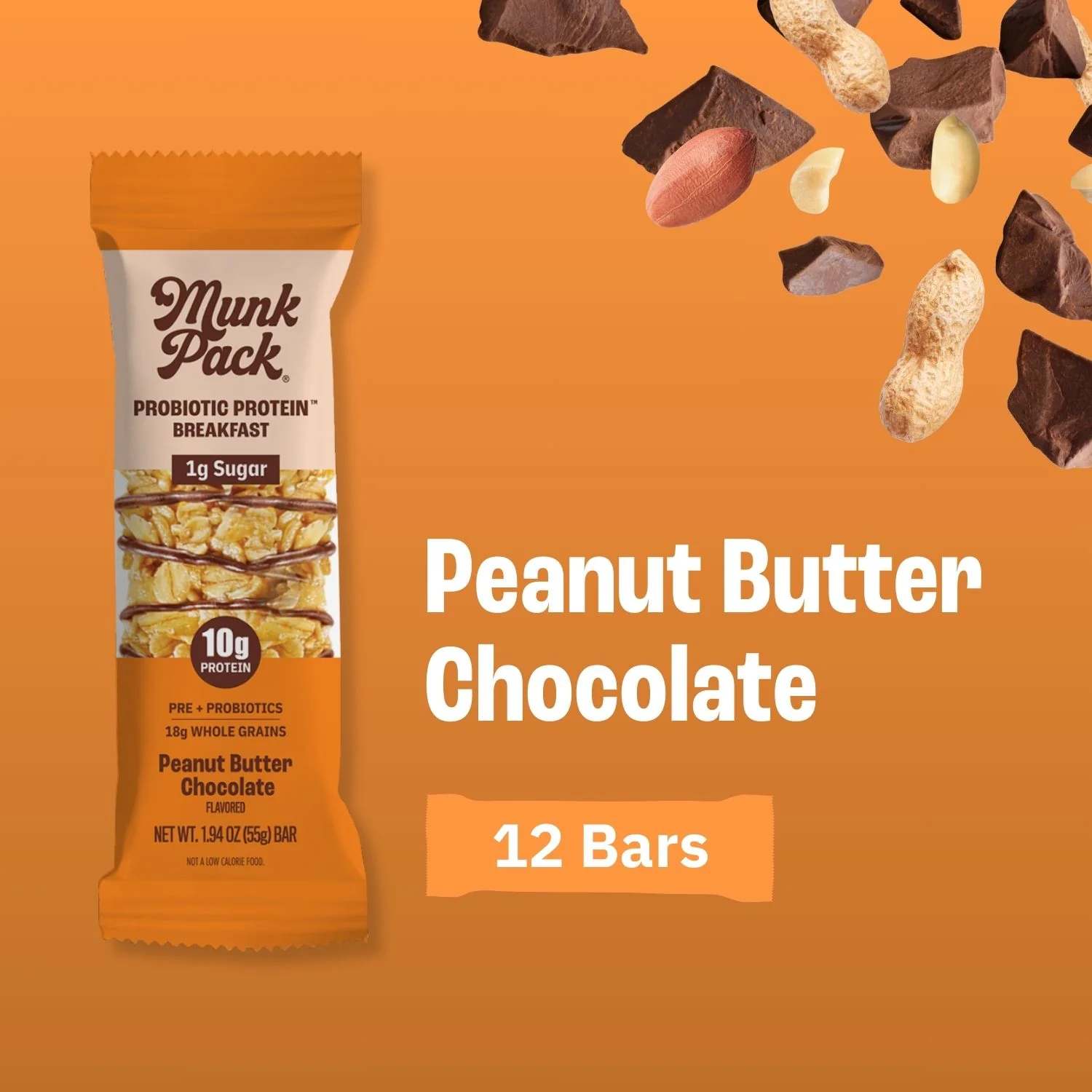 Peanut Butter Chocolate Probiotic Protein™ Breakfast Bar, 12-Count - Image 6